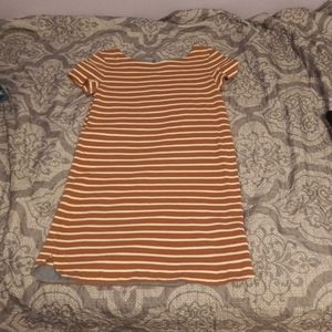 Loft Small Coral Striped Dress
